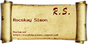 Rocskay Simon névjegykártya